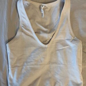 Athleta Off-White Ribbed Tank